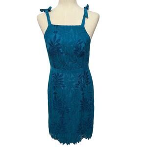 Lilly Pulitzer Women's Kayleigh Shift Dress Fern Lace Size 4 Blue Tidal Wave